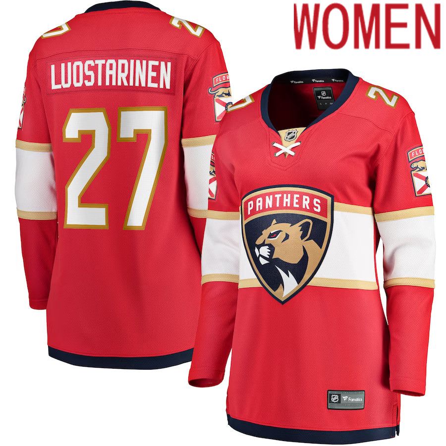 Women Florida Panthers #27 Eetu Luostarinen Fanatics Branded Red Home Breakaway Player NHL Jersey